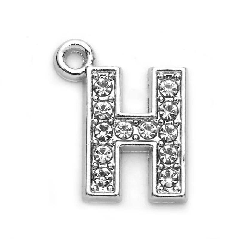 HAEQISAlloy A-Z 26 Стразы Амулеты с буквами 26 алфавитов амулеты 10 шт 8*16 мм