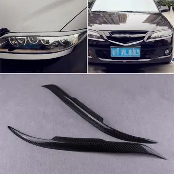 

CITALL 2PCS Car Carbon Fiber Style Headlight Eyebrow Eyelid Cover Trim Fit for Mazda 6 2003 2004 2005 2006 2007 2008