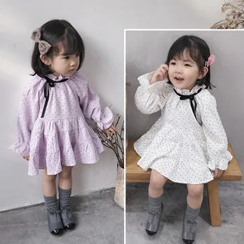 

Kids Dresses for Girls 2020 Spring Autumn New Baby Girl Polka Dot Print Dress Toddler Cute Long Sleeve Princess Dresses 2-7 Year