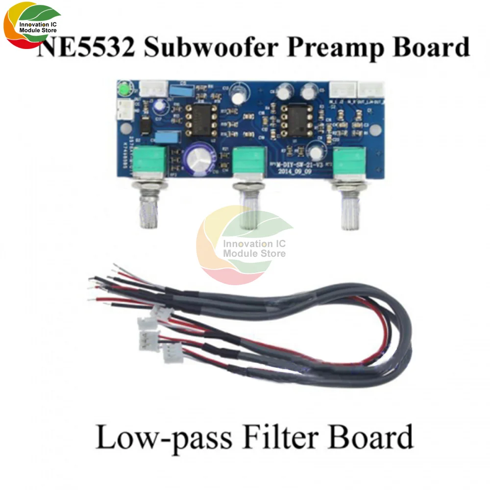 DC 12V-24V Low Pass Filter NE5532 Subwoofer 2.1CH Pre-Amplifier PRE ...