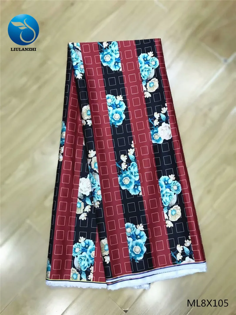 LIULANZHI африканская атласная ткань последние принты Атласная Ткань 5 ярдов полиэстер сатин нигерийская ткань для женщин ML8X104-ML8X111