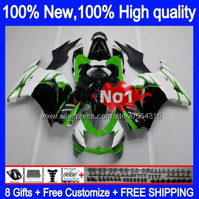 Kit For KAWASAKI EX250 ZX250 R EX250R 10MC.4 ZX EX 250 250R ZX250R 2008 2009 2010 2011 2012 08 09 10 11 12 Green black Fairing Kit For KAWASAKI EX250 ZX250 R EX250R 10MC.4 ZX EX 250 250R ZX250R 2008 2009 2010 2011 2012 08 09 10 11 12 Green black Fairing