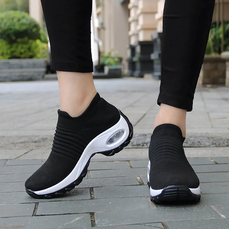 Vrouwen Schoenen Maat 41/42 Demping Loopschoenen Ademend Platform Sneakers  Streep Schoen Voor Sport Sneakers Vrouwen