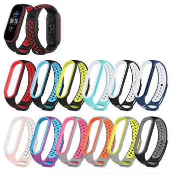 

Double Color For Mi Band 5 Bracelet Strap Miband 5 Sport Strap Breathable Replacement Silicone Wrist Straps For Xiaomi Mi Banda
