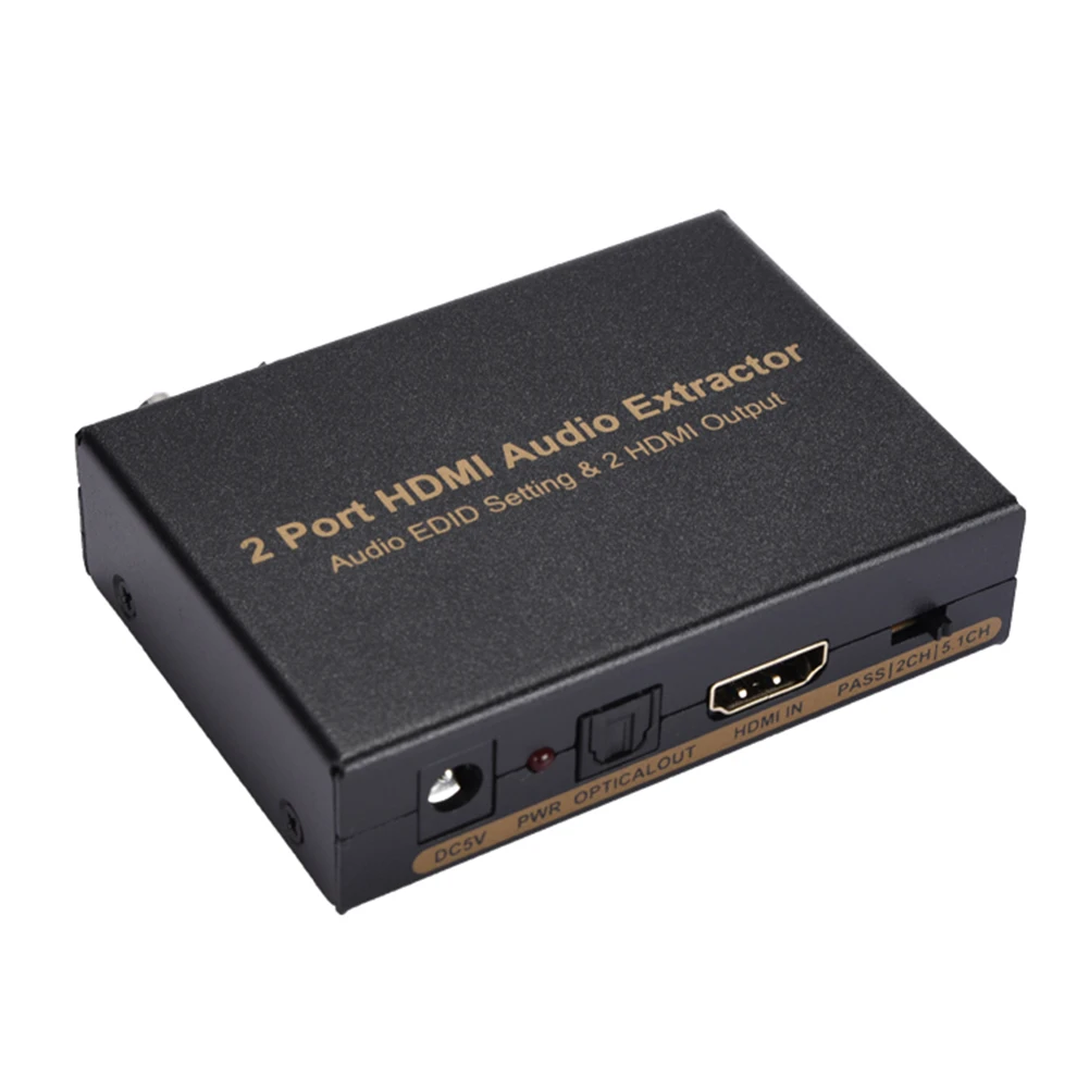 1X2 HD1080P HDMI аудио экстрактор 2 порта HDMI аудио экстрактор аудио EDID установка 2 HDMI сплиттер выход с адаптером питания
