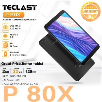 

P80X 4G Tablet Android 9.0 Netbook Phablet Tablets 8 inch 1280 x 800 SC9863A Octa Core 2GB RAM 32GB ROM GPS Dual Camera