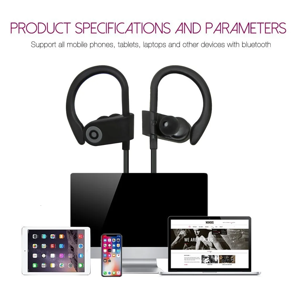 CHYI Wireless Bluetooth Earphone With Mic Noise Canceling Headphone Stereo Earbud Sport Outdoor Heatset For IPhone Android Phone