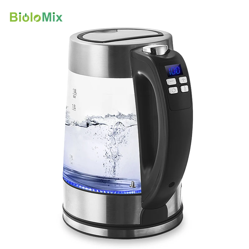 Электрический стеклянный чайник BioloMix 2200 л с сисветодиодный светильник кой Вт для