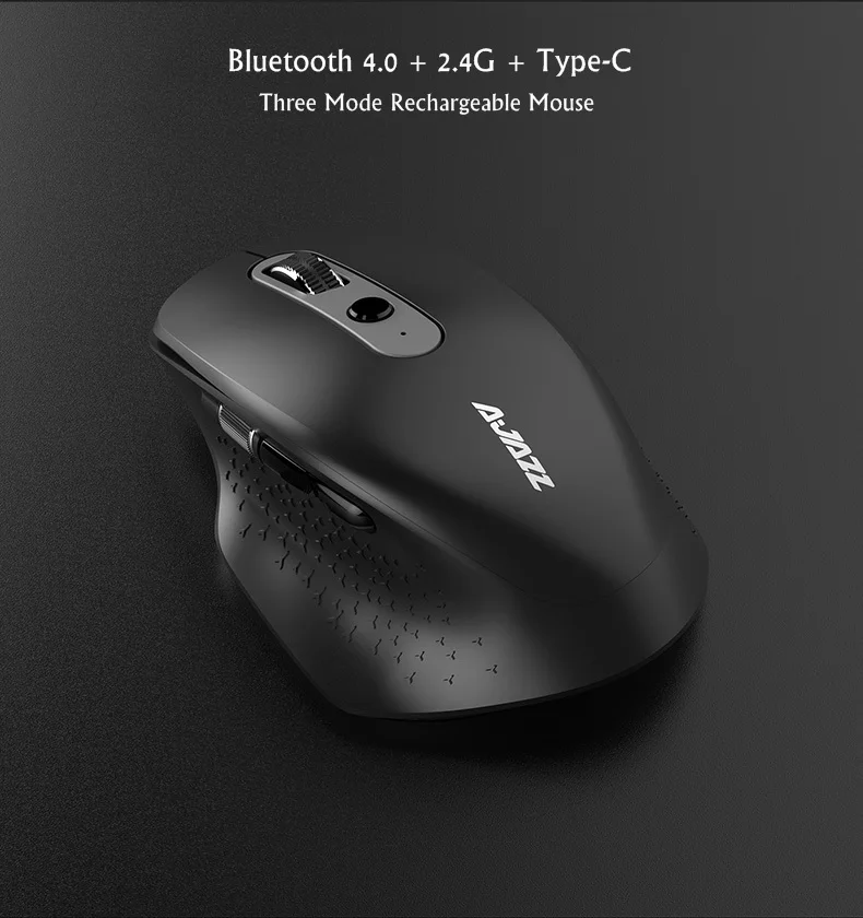 Все новые Ajazz i660t многомодовая перезаряжаемая Bluetooth 4,0 Беспроводная/2,4G оптическая мышь для Mac, ноутбука Настольный тип-c порт