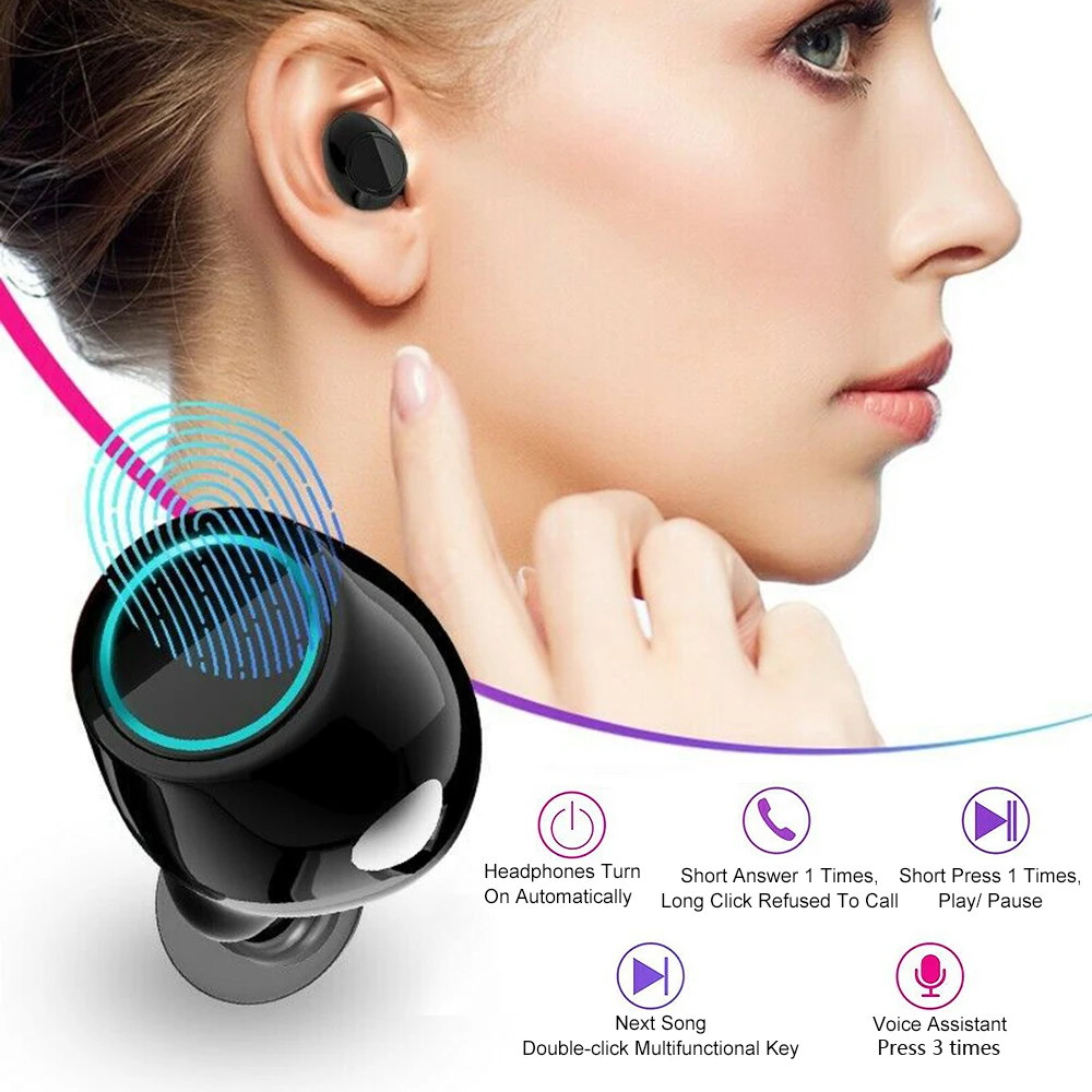 S7 True беспроводные Bluetooth наушники TWS наушники Bluetooth 5,0 стереонаушники с микрофоном зарядная коробка