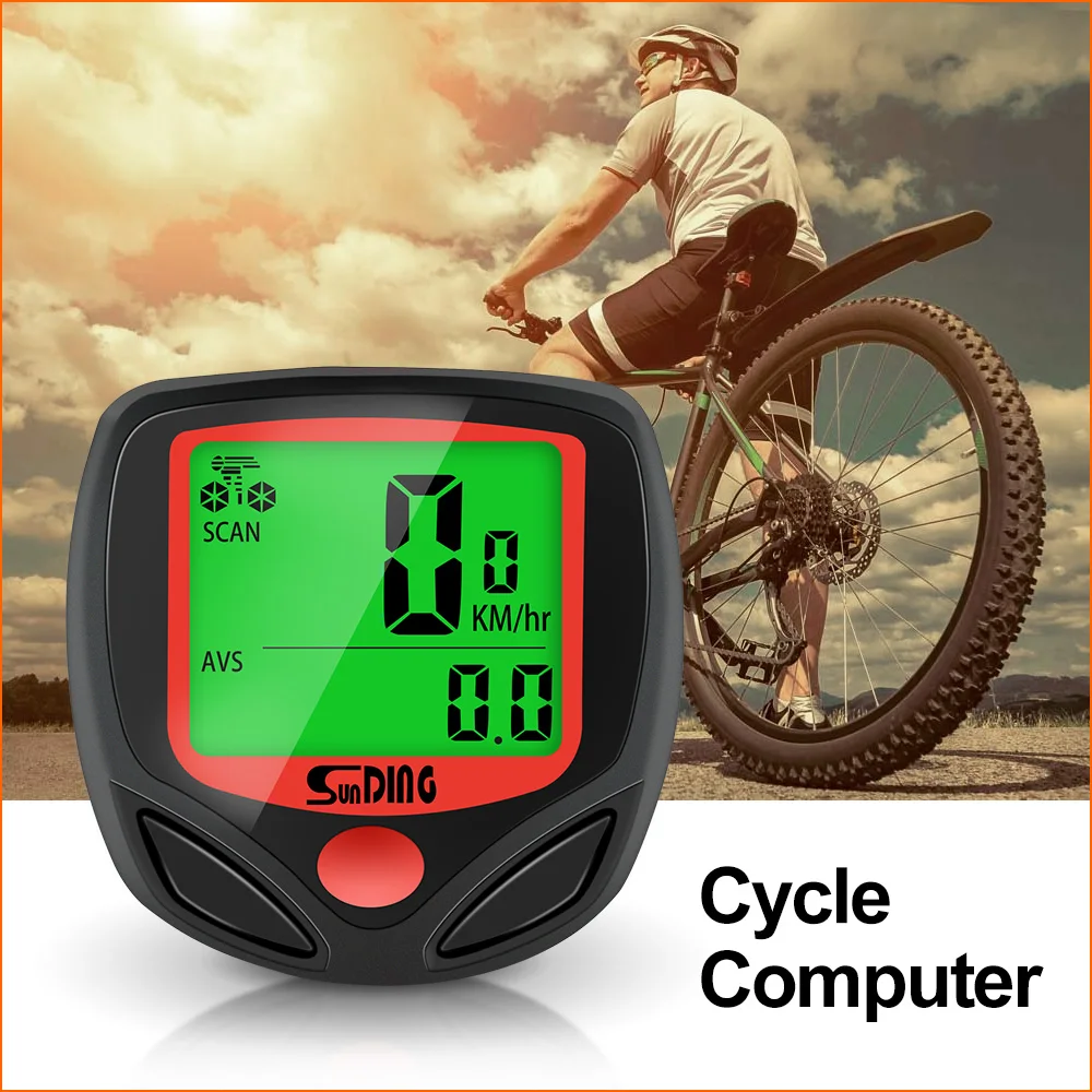 New SunDing Bicycle  LCD Digital Cycling Bike Computer Speedometer Odometer Sell 