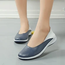 Женские мокасины на плоской подошве, дышащая повседневная обувь без шнуровки, женские эспадрильи из натуральной кожи, летние женские лодочные туфли на резиновой подошве