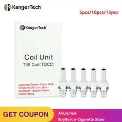 Новый 5 шт. KangerTech T3S/MT3S катушка клиромайзер 1.5ohm 1.8ohm 2,2 Ом 2.5ohm TOCC одной катушки для KangerTech T3S/MT3S распылитель