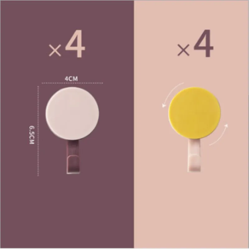 4 Pink 4 Yellow 8 шт./лот INS, скандинавские крючки, круглый вращающийся настенный крючок для детской одежды, вешалка для крыльца, сумки, шляпы, пальто, детская комната, украшения, украшения - Цвет: 4 Pink 4 Yellow