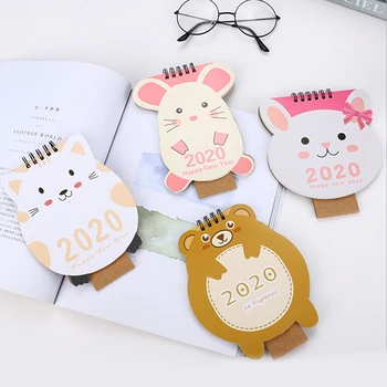 

Scheduler Table Planner Yearly Agenda Desk Organizer Hot 1pcs 2020 Fresh Cartoon Animal Desktop Paper Calendar dual Daily