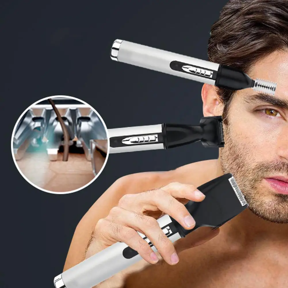 Luxury Offer for  Electric Ear Nose Trimmer Men's Shaver Face Care Tool Kit Rechargeable Hair Removal 4 Heads Rotator