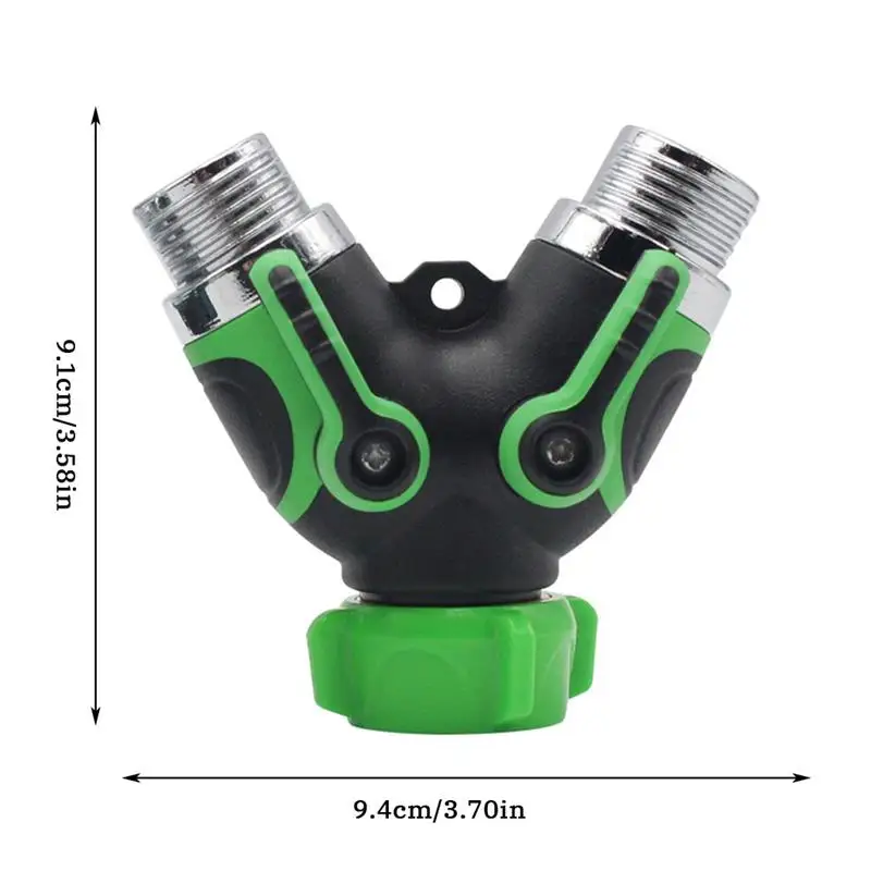Connecteur En Y Pour Tuyau D'arrosage - 2 Vannes De Contrôle - Compatible Tuyaux 9 à 25 Mm - 12