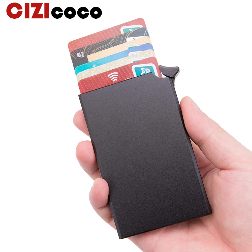 Aluminum Wallet RFID Blocking Metal Credit Card Holder Slim Hard Case 