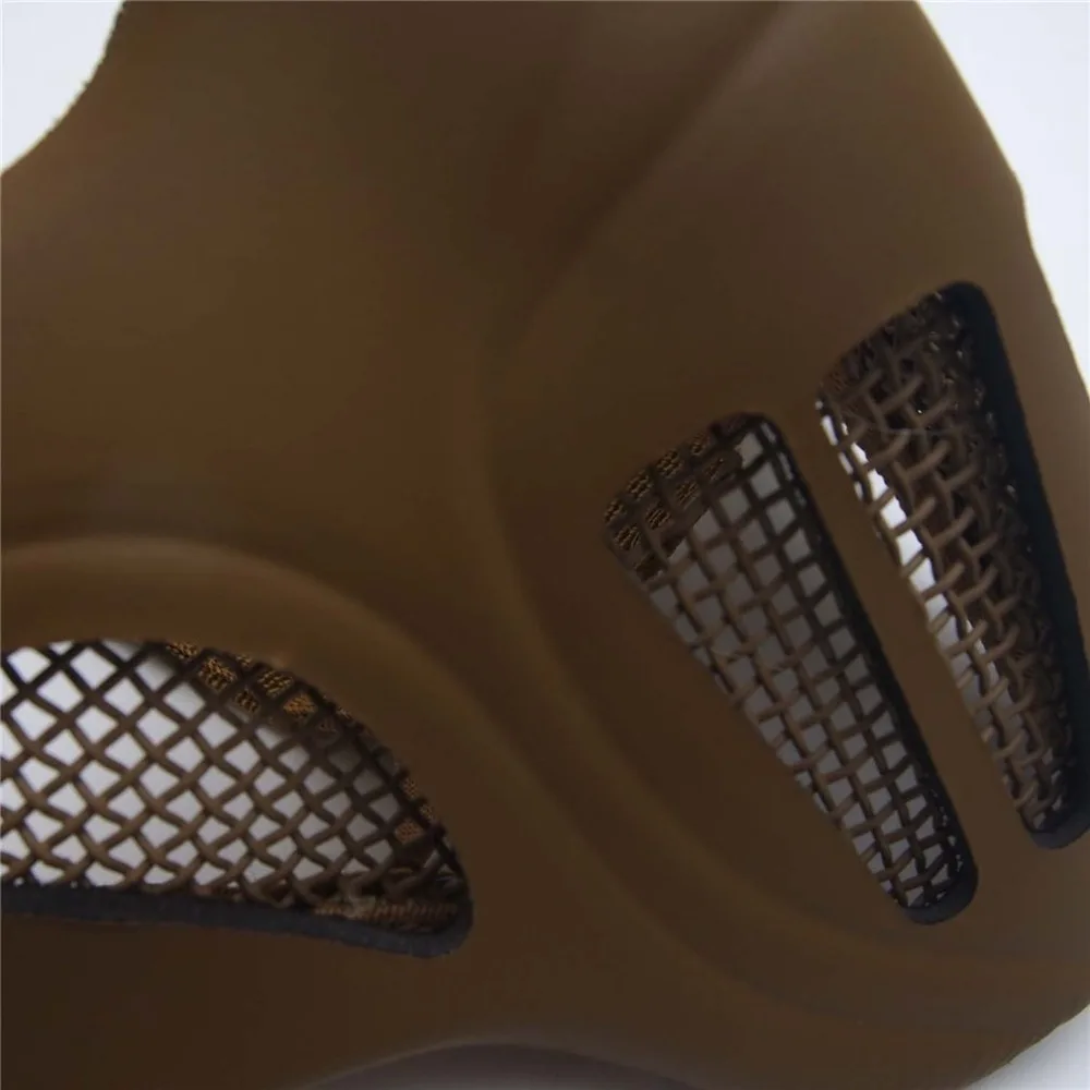 V1 V11 Steel Wire Mesh Half Face Mask Elastic Adjustable Breathable Tactical Hunting Protection Cover Face Mask