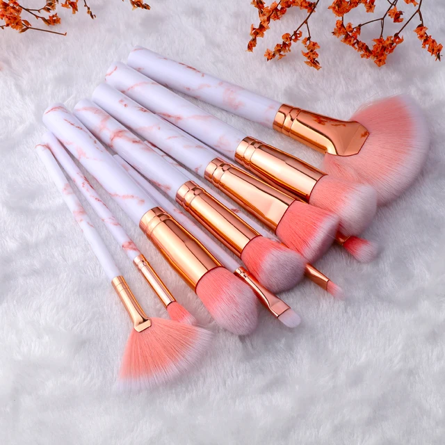 FLD 5/15Pcs Makeup Brushes Tool Set Cosmetic Powder Eye Shadow Foundation Blush Blending Beauty Make Up Brush Maquiagem sector  10pcs pink