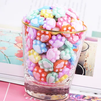 

10pcs/lot Colorful Animal Cat Claw Footprint Resin Simulation Candy Patch Handmade DIY Crafts Supplies Home Decoration