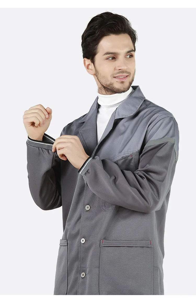 Work clothes Men Women Wear-resistant Dust-proof Long Style Labor Working Clothing Warehouse Coat for Factory Workshop (11)