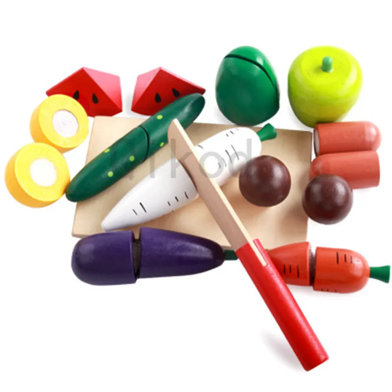 

New 8 Pcs Set Montessori Educational Wooden Toy Vegetable Food Early Educational Children Toys Early Intellectual Learning Toy