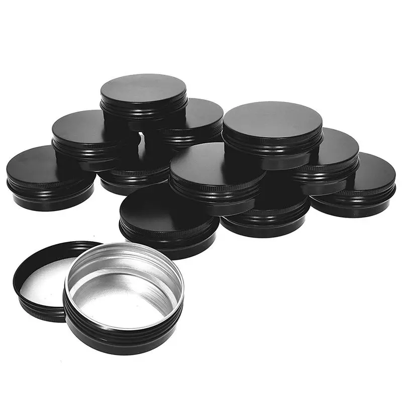 Aluminum Tin Cans- 24 Pack 2Oz / 60G Round Metal Container Screw Top Cans Cosmetic Sample Containers Candle Travel Tins