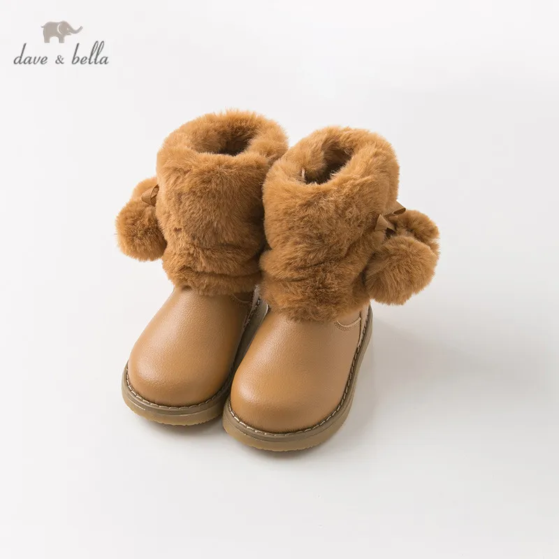 DB11600 Dave Bella/зимние модные ботинки для девочек; детская однотонная обувь; высококачественные ботинки для девочек