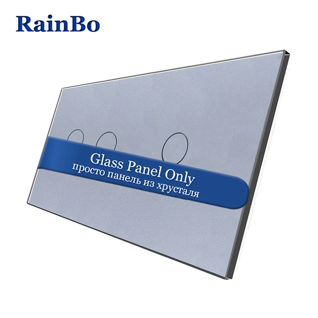 Rainbo Роскошный Crystal White Стекло Панель 2 кадра 2 Gang+ 2 gang переключатель Панель ЕС Стандартный для DIY интимные аксессуары a2922w/B1 - Цвет: Gray 2gang-1gang
