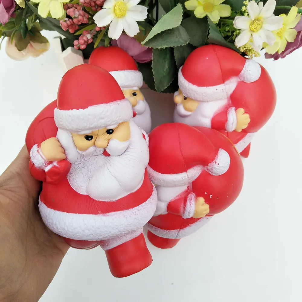 Jumbo эластичный мягкий PU мягкое медленно поднимающееся анти-стресс милый мягкий Санта Клаус сжимает детская игрушка красивая подвеска ремень