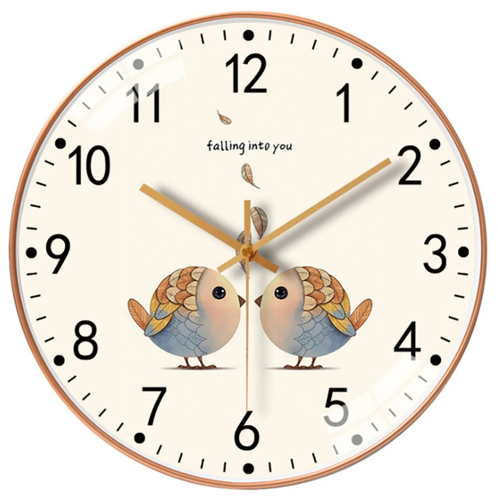 E6CB Rose Gold Quartz Clock Office Silent Quartz Digital Clock Wall Clock 