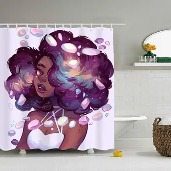 

Black Girl Magic Shower Curtain Bathroom Easy to Clean Polyester Innovative Beauty