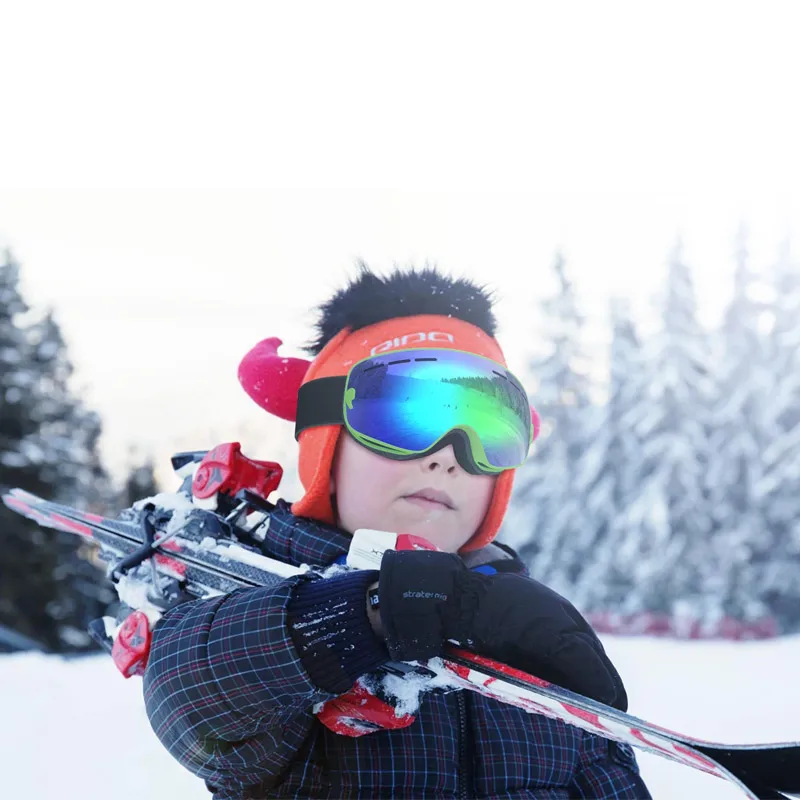 Mosodo Kid Ski Goggles Anti-fog Snow Glasses UV400 Protection OTB Snowboard Polarized Eyewear for Child Children Boys Girls 2