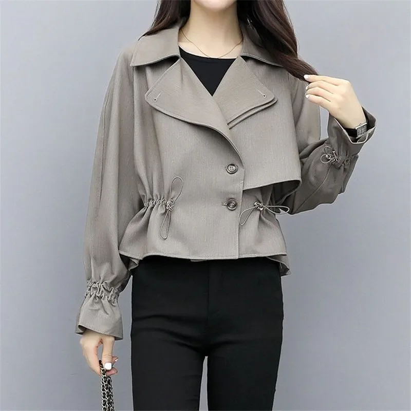 Spring Autumn Trench Coat Women Short 