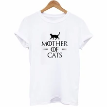 Harajuku New Women's T Shirt Cartoon Mother of Cat Letters Animal Printed T-shirts Female Summer Casual Tee Tops
