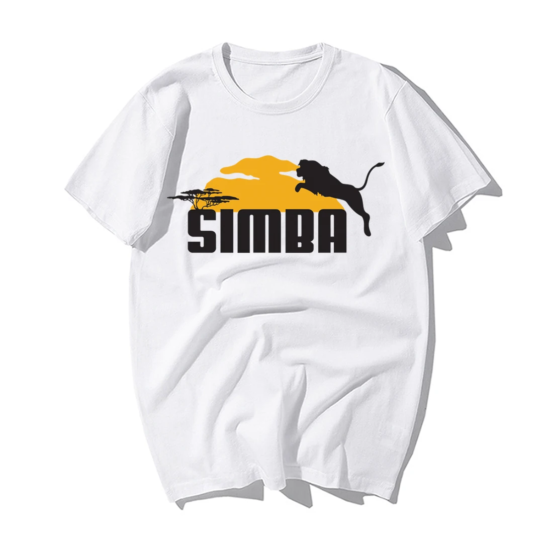 Модная мужская футболка с изображением короля льва Simba, забавная футболка с рисунком аниме, повседневные летние хлопковые футболки с коротким рукавом, Harajuku, уличная одежда
