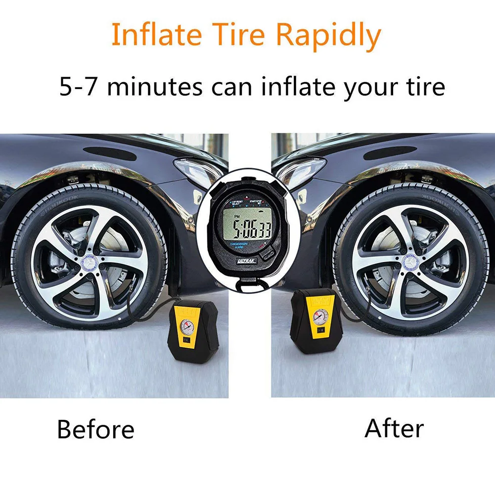 Tire Inflator Car Air Compressor Electric Pump Portable Tool Auto 12V DC 100 PSI OE88
