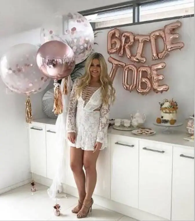 Свадебные душ 16 дюймов цвета: золотистый, серебристый буквы "Bride to be" Фольга шарики кольцо с бриллиантом на воздушном шаре для курица вечерние свадебные сувениры украшения