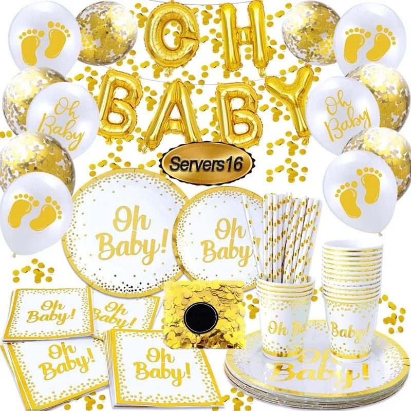 

Disposable Tableware for Boy or Girl Baby Shower (16 Guests)