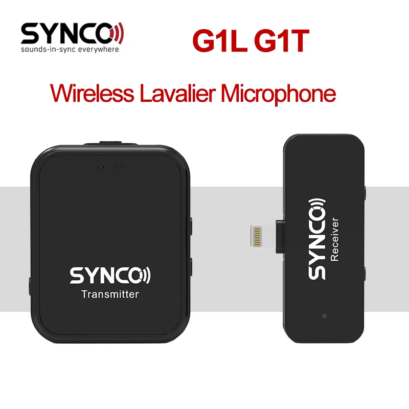 

Беспроводной петличный микрофон SYNCO G1T G1L, система для iPhone и Android смартфонов с 9 голосовыми эффектами, живым видео, 2,4 ГГц, микрофон