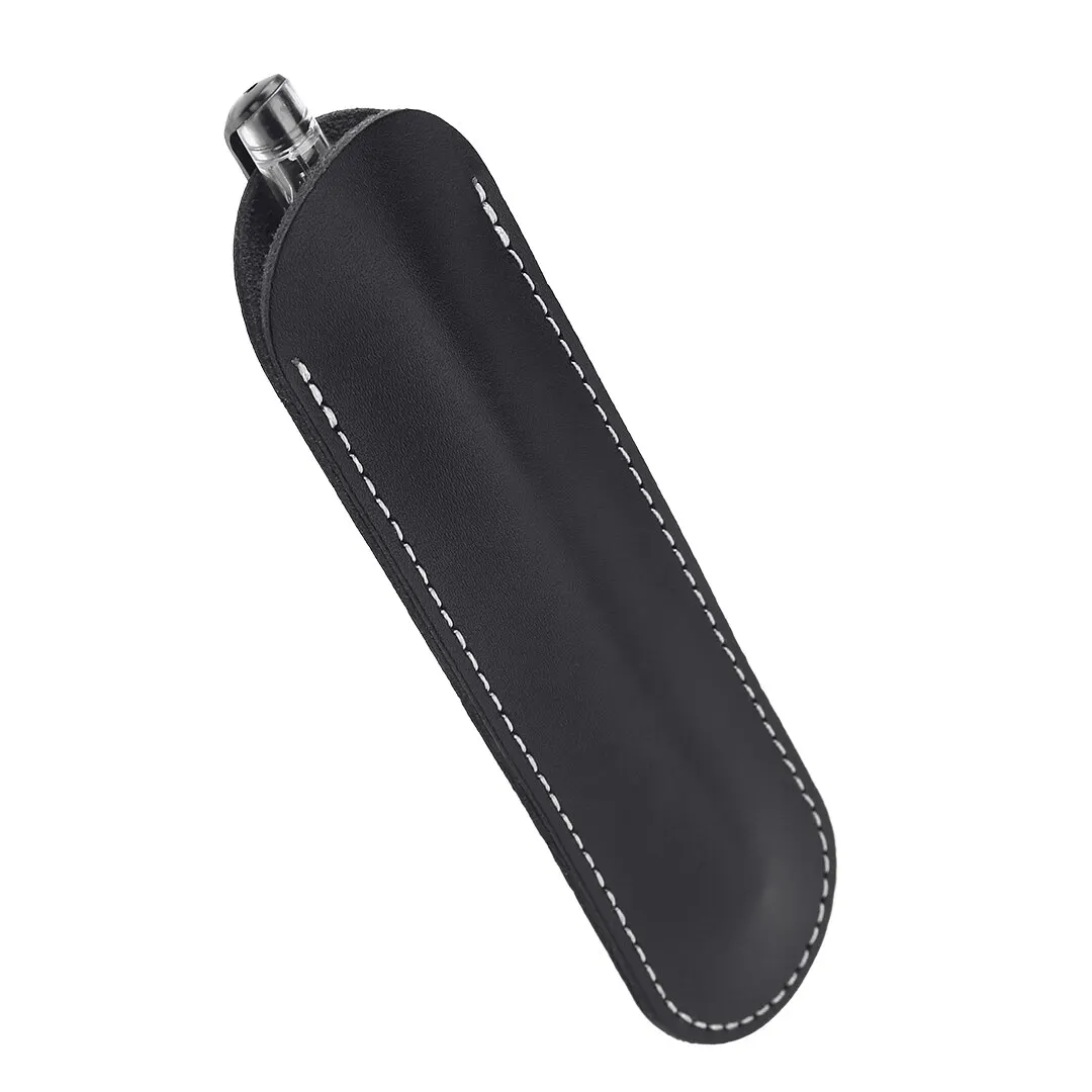 New Black Genuine Leather Fountain Pen Pouch Handcrafted Single Pencil Bag Holder Storage Sleeve Protection Pouch 157*36mm