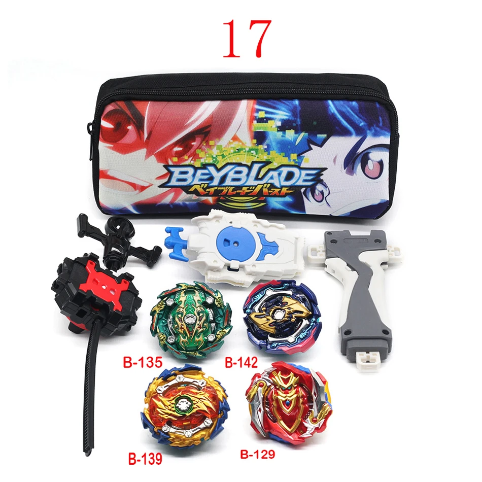 A17 With Launcher Beyblade Burst с пусковым устройством новая Гироскопическая игрушка и мультяшная Детская сумка для хранения игрушек Beyblade Подарочный металлический 4d на день рождения ребенка - Цвет: A17 With Launcher