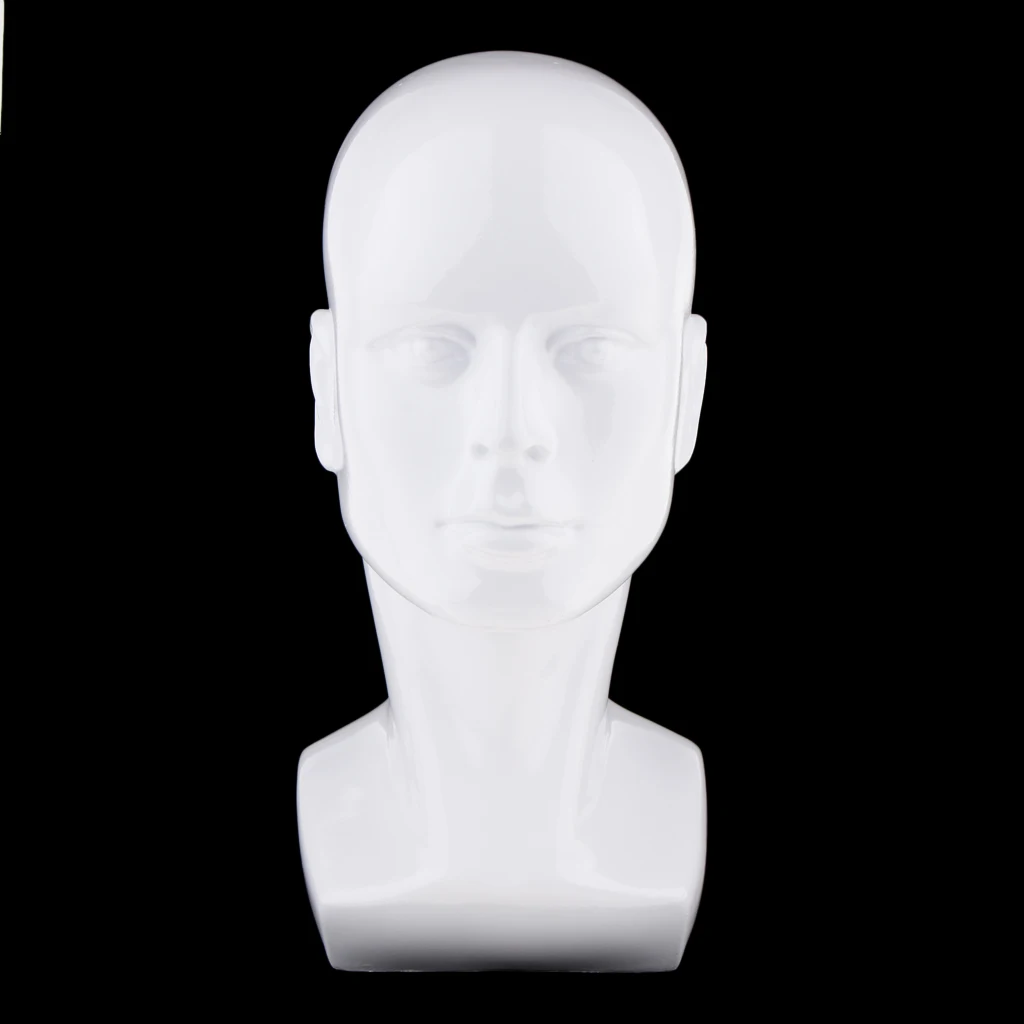 Wigs Cap Glasses Headphone Eyeglass Sunglasses Display Male Mannequin Head Model White / Free Stable Standing