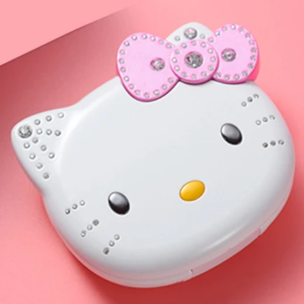 Милый мини-телефон hello kitty для девочек K688+ четырехдиапазонный флип-мобильный телефон с мультипликационным принтом разблокированный детский мини-мобильный телефон с двумя sim-картами - Цвет: white