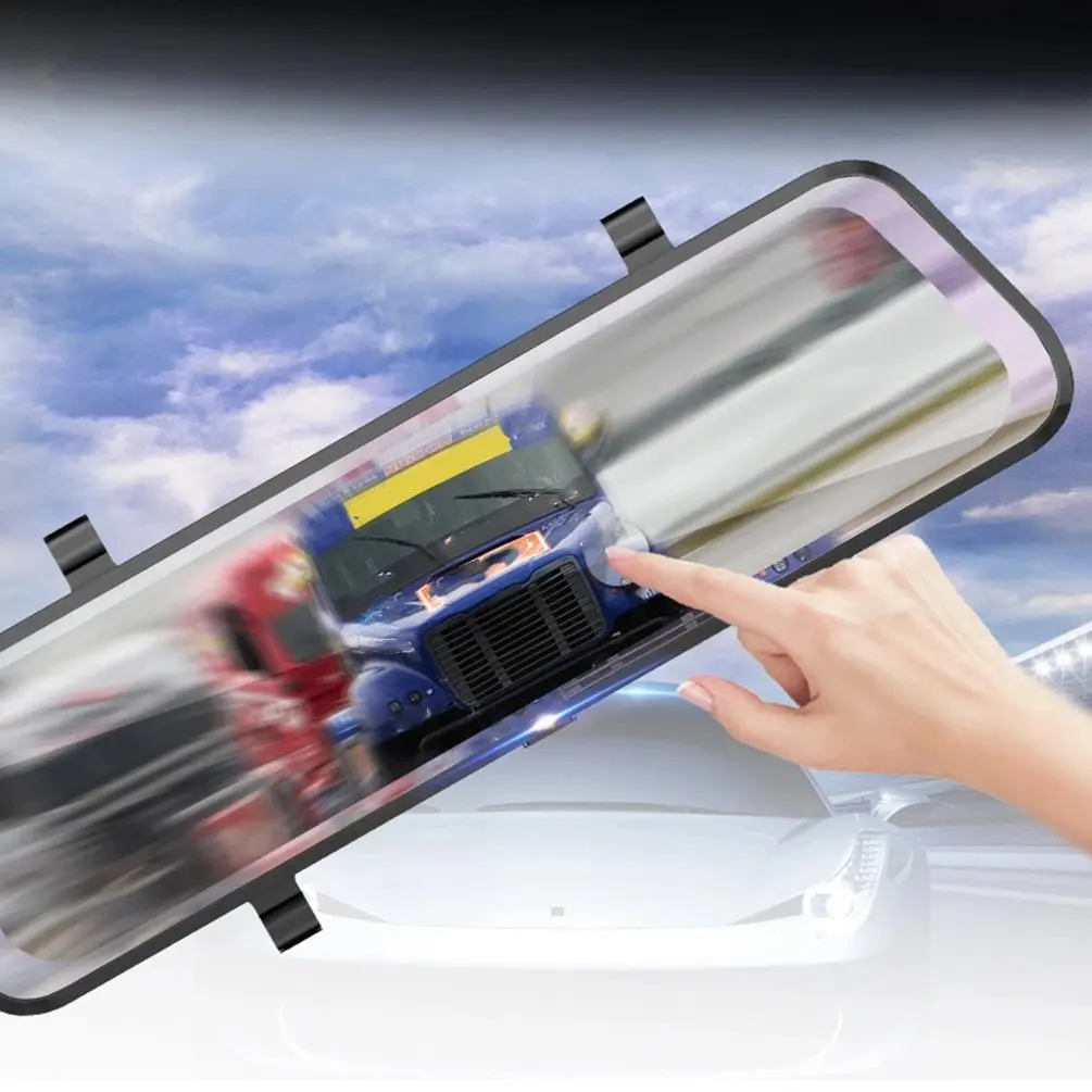 Потоковое медиа зеркало заднего вида регистратор 10 дюймов Hd ночное видение двойной объектив реверсивное изображение профессиональное высокое качество