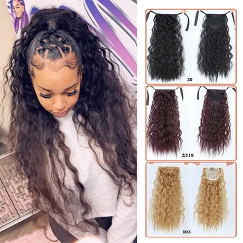 

Long Curly Ponytail Hairpiece Heat Resistant Synthetic Hair Tail Clip Long Drawstring Ponytail Clip Hair Extensions