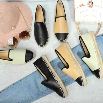 

Eytoulion Women’s Shoes New Fashion Espadrilles Shoes Genuine Leather Flat Shoes Women’s Loafers Hot Sell Shoes Large Size 42