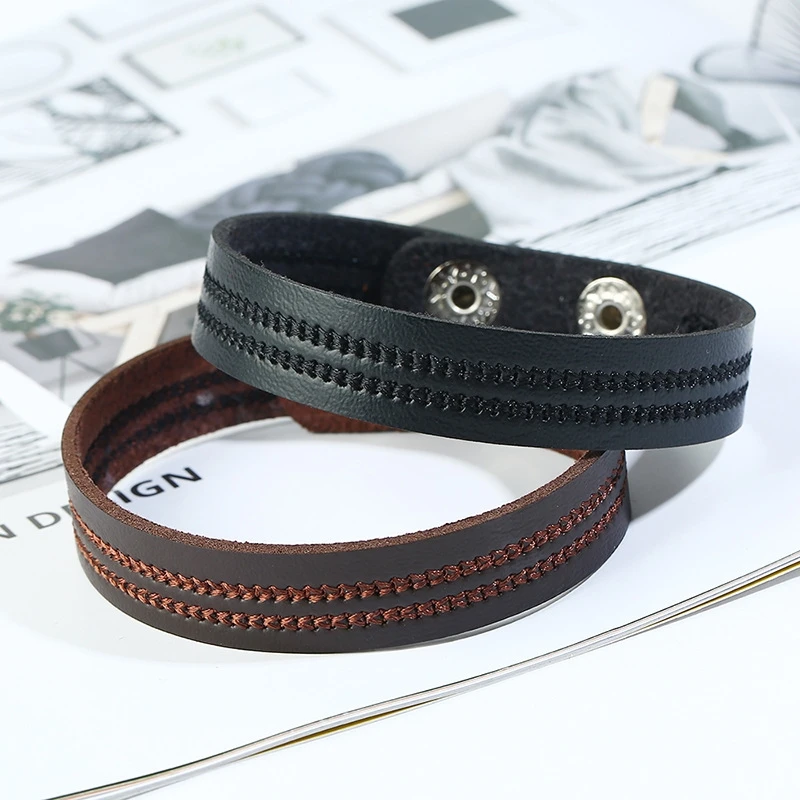 

2019 Europe United States New Leather Bracelet Men Women Simple Embroidery Bracelet Fashion Jewelry Accessories Gift for Friend