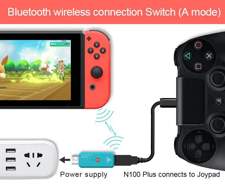N100 PLUS для PS4 Xbox One беспроводной контроллер конвертер адаптер Nintendo Switch NS проводной
